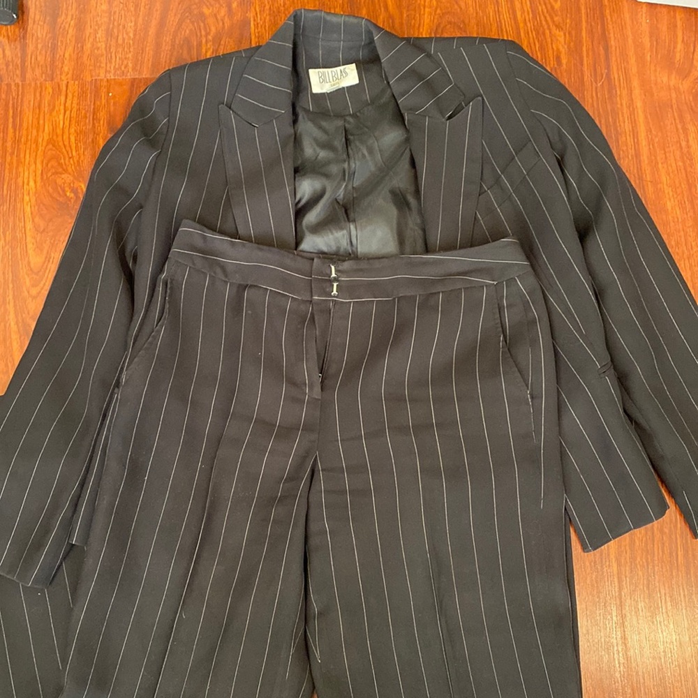 Black & White Pinstripe two piece women’s suit